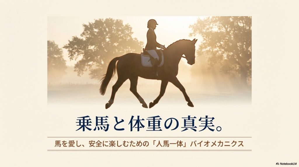 乗馬で太ってる人が安全に楽しむためのバイオメカニクスと人馬一体のシルエット