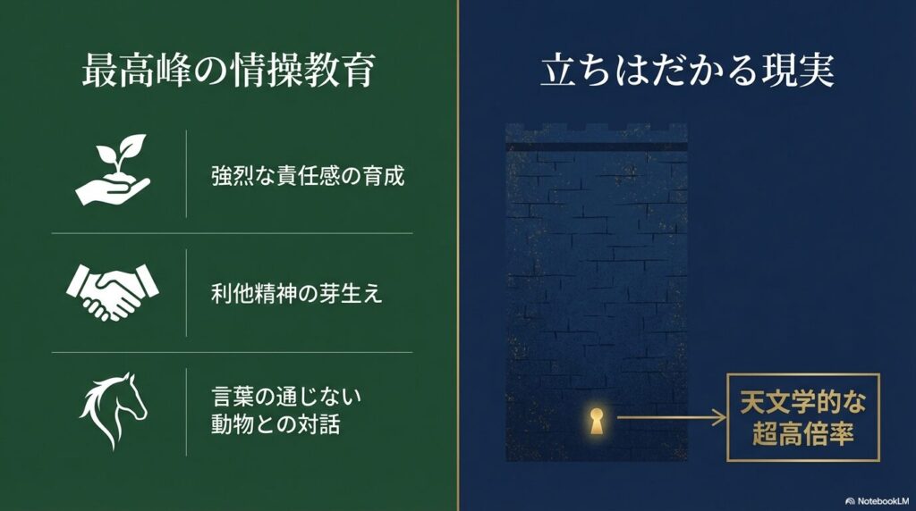 乗馬スポーツ少年団を通じた情操教育のイメージ