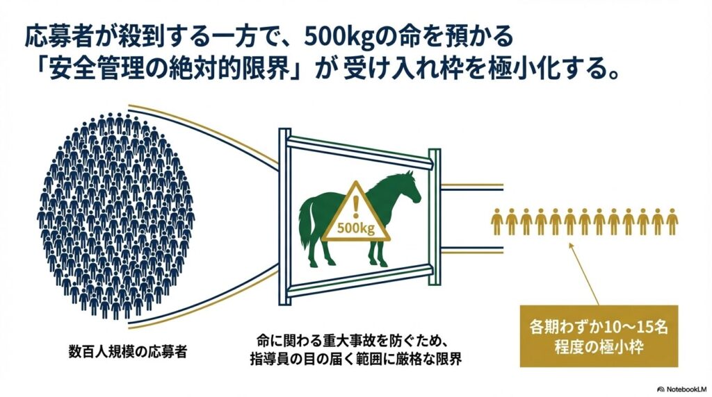 乗馬スポーツ少年団の定員が10〜15名である安全管理上の理由