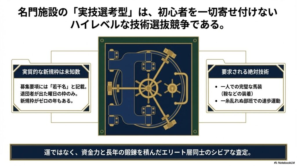 実技選考型の乗馬スポーツ少年団で要求される高度な技術