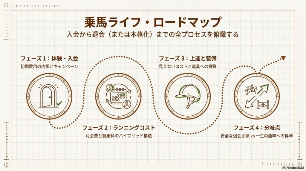 乗馬クラブクレイン入会から体験、ランニングコスト、道具への投資、退会までの4フェーズ