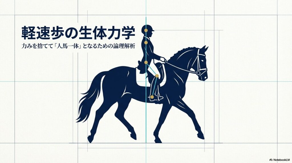 乗馬の軽速歩における生体力学と人馬一体の論理解析