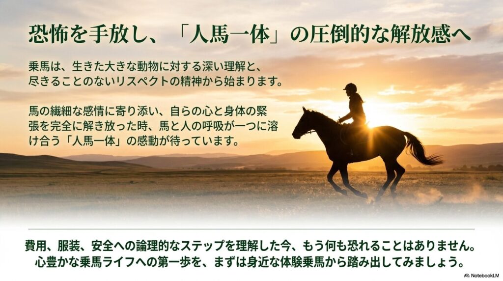 馬一体の感動へ向けて恐怖を手放すメッセージ
