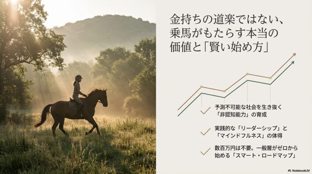 乗馬がもたらす本当の価値と一般層向けの賢い始め方ロードマップ