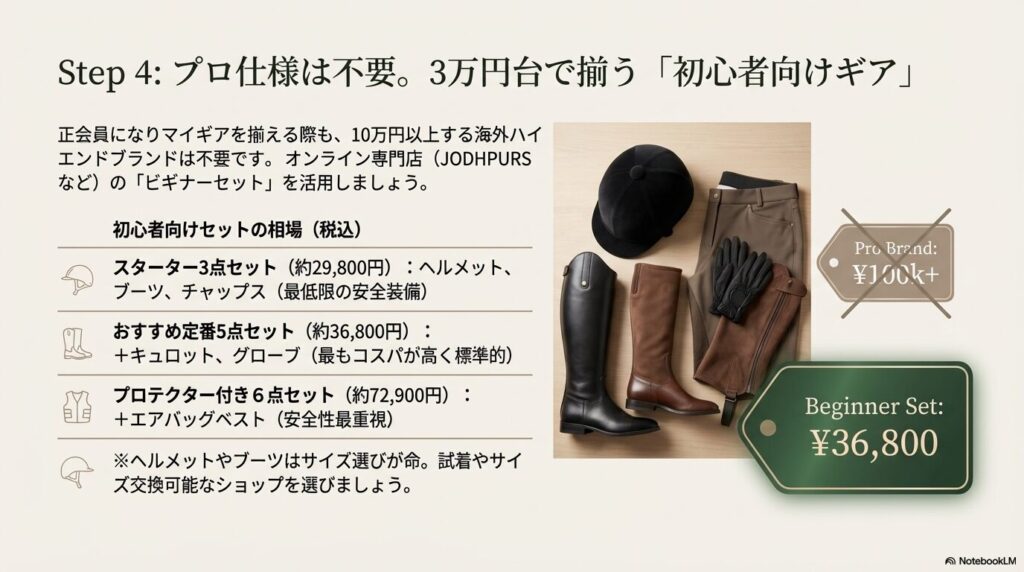 3万円台で購入できる初心者向け乗馬用品ビギナーセット