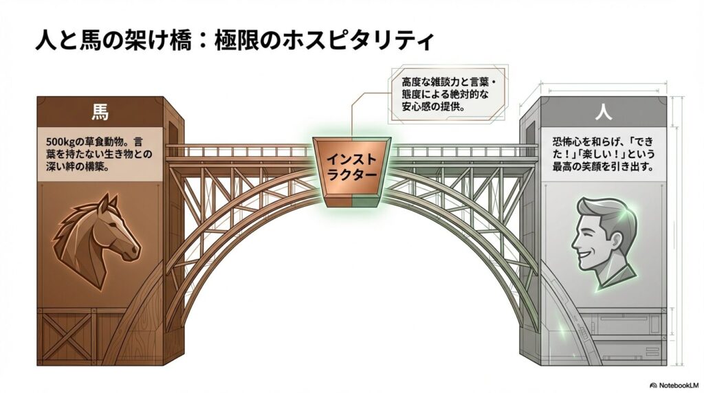 お客様と500kgの馬をつなぐ乗馬インストラクターの役割とホスピタリティ