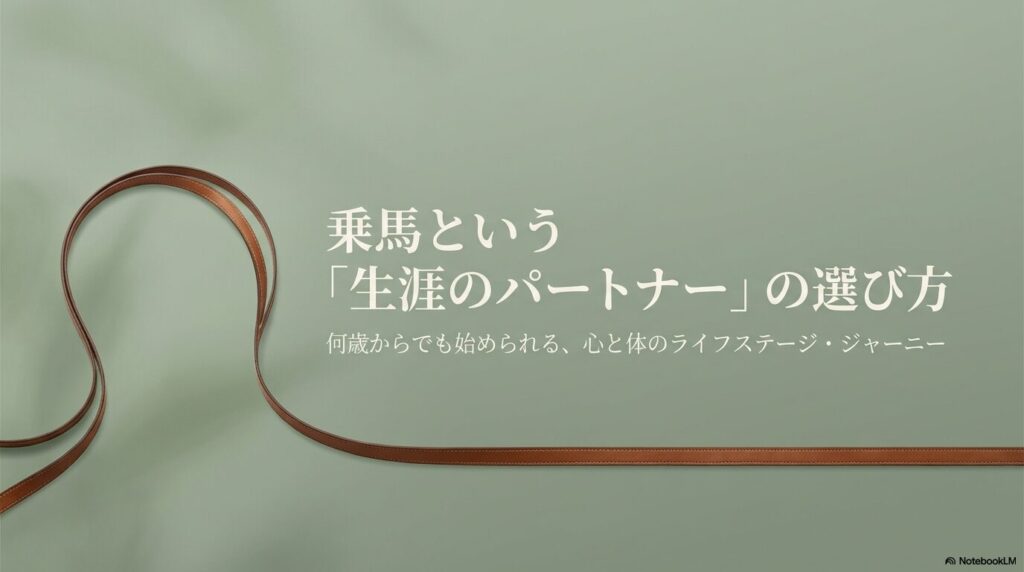 乗馬は何歳から始められるかを示すライフステージ・ジャーニーのタイトル画像