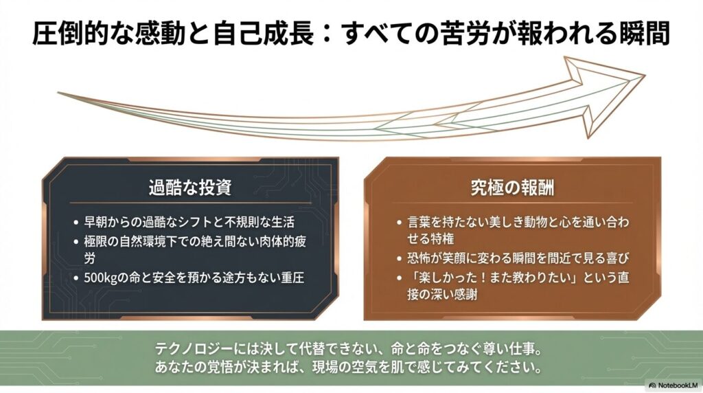 過酷な労働環境とそれを超える乗馬インストラクターの深いやりがいと自己成長の対比