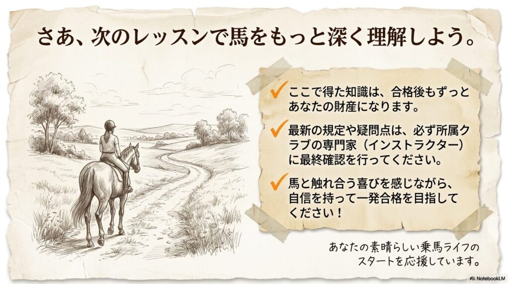 自然の中を馬に乗って進んでいく自立したライダーの風景イラスト