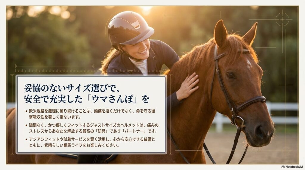 ジャストサイズの日本人向け乗馬ヘルメットで安全で快適な乗馬ライフを