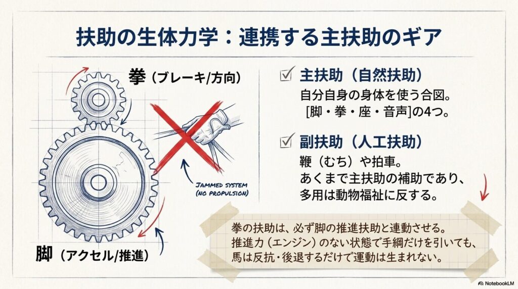 脚・拳・座・音声の主扶助が連携する生体力学のメカニズム